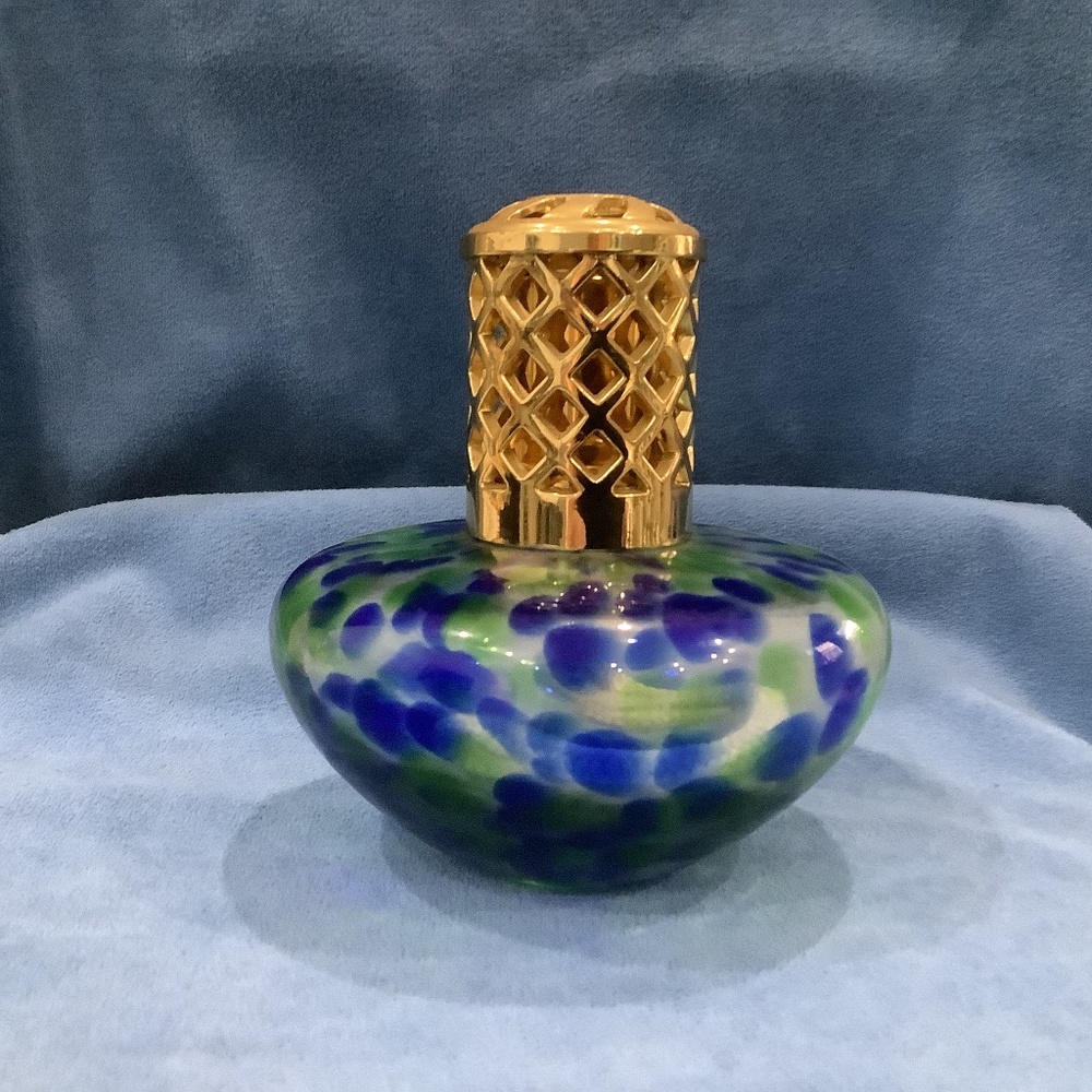 La-Tee-Da Effusion Catalytic oil fragrance Lamp, blue/ green glass